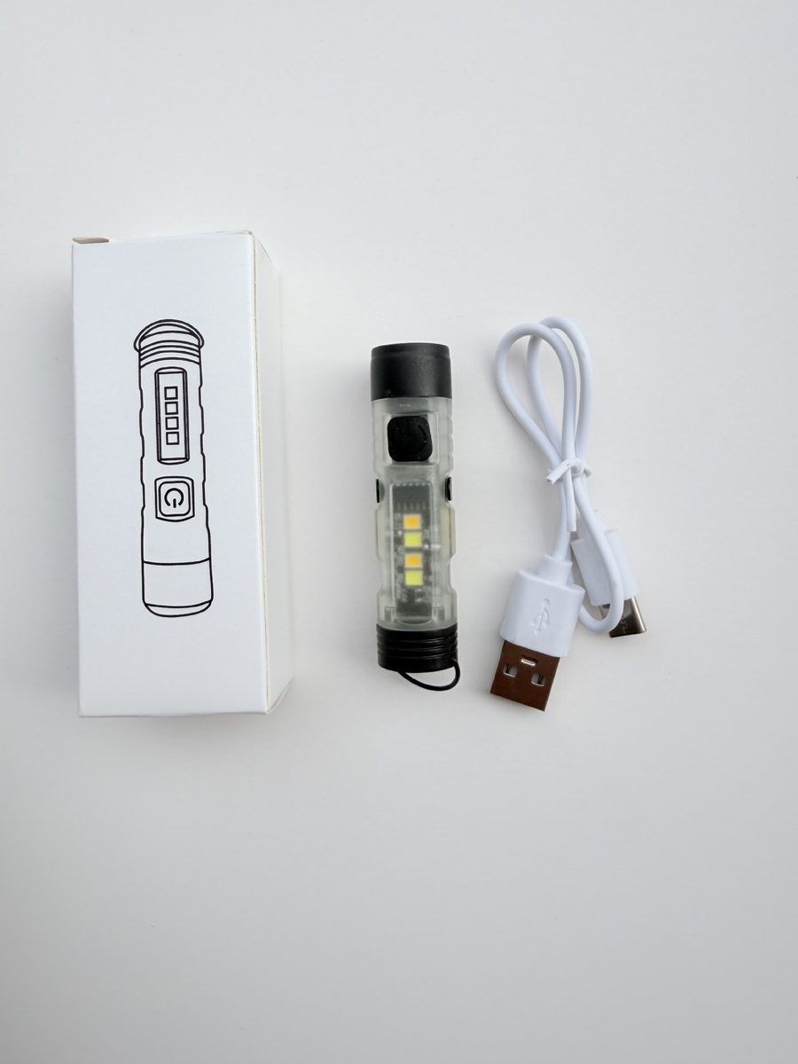 Keychain Light Compact Flashlight Portable COB Magnetic Inspection ABS Rechargeable LED Il