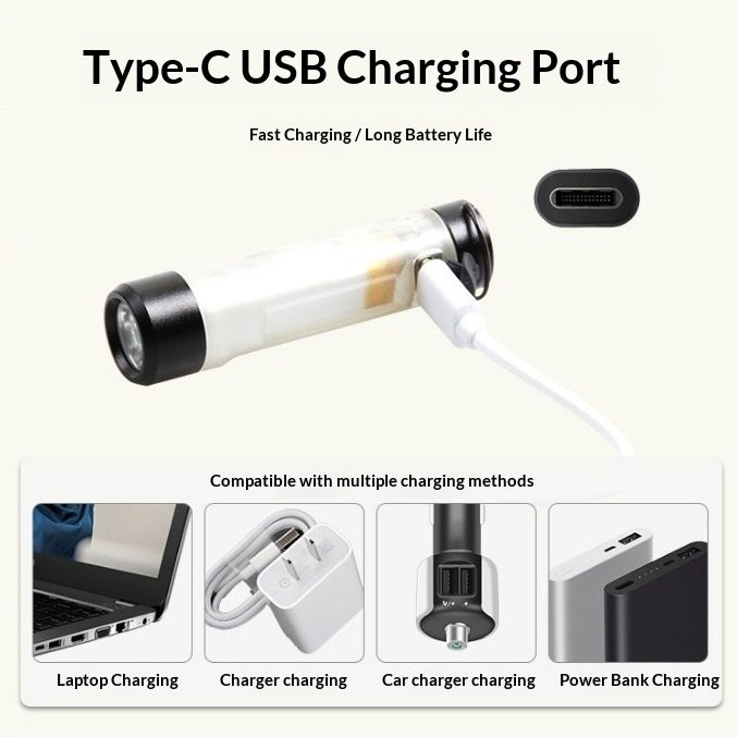 Keychain Light Compact Flashlight Portable COB Magnetic Inspection ABS Rechargeable LED Il