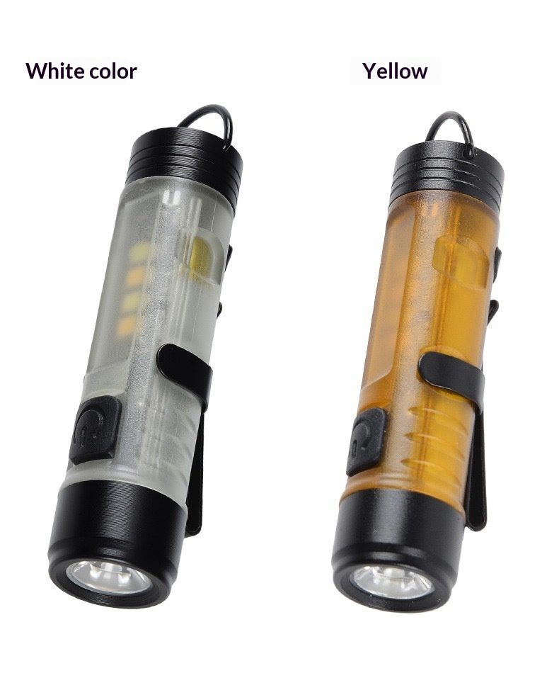 Keychain Light Compact Flashlight Portable COB Magnetic Inspection ABS Rechargeable LED Il