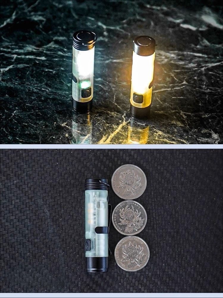 Keychain Light Compact Flashlight Portable COB Magnetic Inspection ABS Rechargeable LED Il