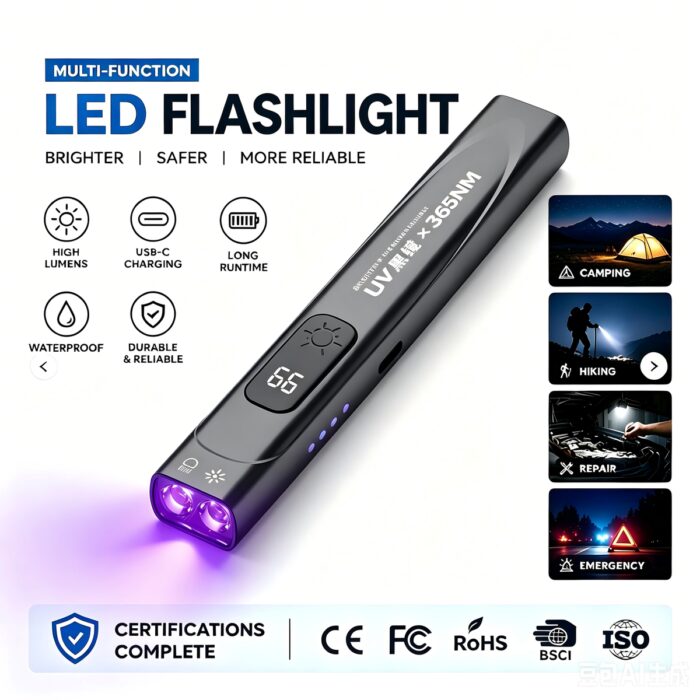 Ultraviolet Lamp Flashlight 365nm Money Detector