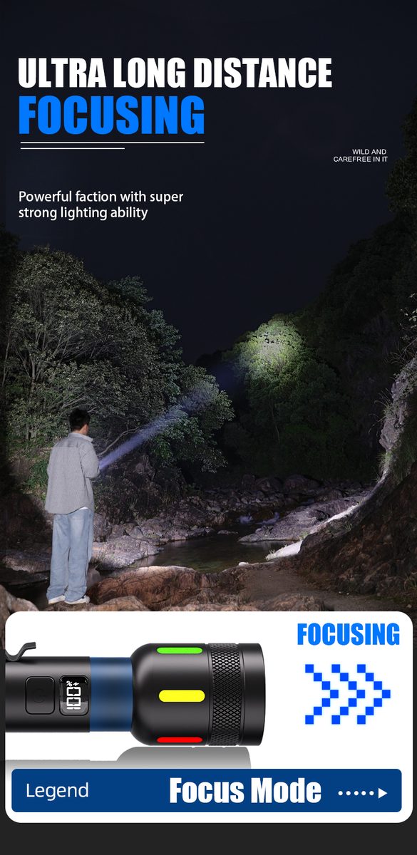 Factory Wholesale Aluminum Alloy LED Strong Light Rechargeable Flashlight Portable Camping