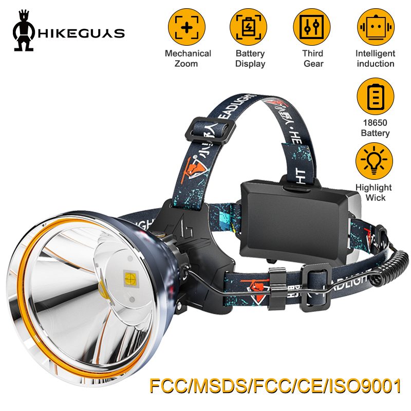 Wholesale USB Charging IP33 Waterproof 1500LM High Lumen Headlights Manufacturers Camping