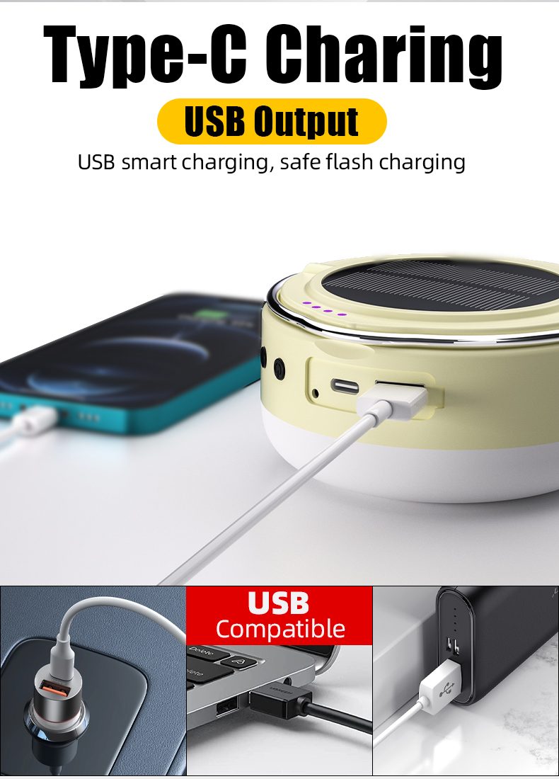 Wholesale Rechargeable LED Camping Lights IP44 Rated ABS Aluminum Alloy Material Outdoor R
